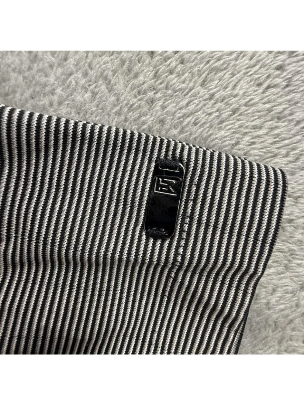 Nike Tiger Woods Collection PGA Tour Polo Shirt Mens Large Gray Striped Golf